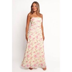Petal & Pup Pink Floral Strapless Maxi Dress